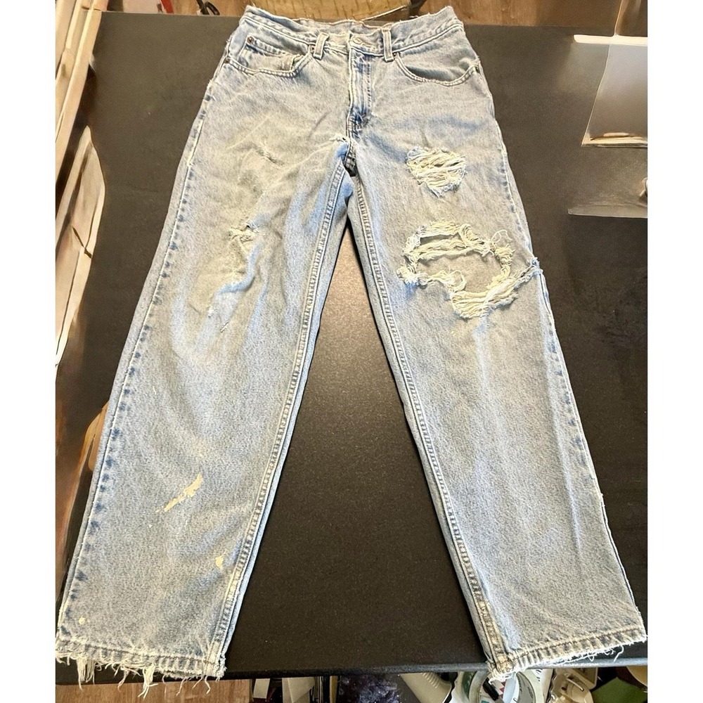 Vintage Y2K Levi's 550 Relaxed Fit Jeans W30 L30 Distressed Paint Splatter USA